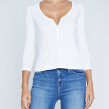 Rowena 3/4 Sleeves Henley Top
