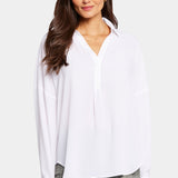 Becky Popover Blouse - Optic White