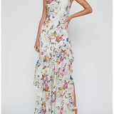 Viola Asymetric Cowl Neck Gown