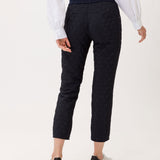 MERRIT S Fancy Waffle Look Quilted Cropped Trousers 241-79-4204