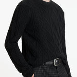 Long Sleeve Mixed Cable Crew