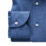 Brushed Flannel Twill Casual Sartorial Shirt
