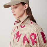 Short Sleeve Vichy Print Jacket