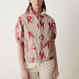 Short Sleeve Vichy Print Jacket