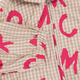 Short Sleeve Vichy Print Jacket