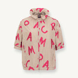 Short Sleeve Vichy Print Jacket