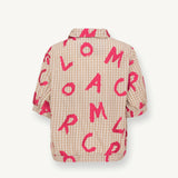 Short Sleeve Vichy Print Jacket