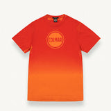 Mens Faded Effect Printed Cotton Crew Neck Logo T-Shirt