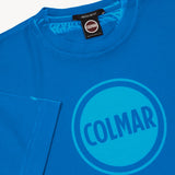 Faded Effect Logo Printed Cotton Crew Neck T-Shirt
