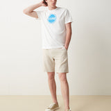 Cotton Round Neck Short Sleeve T-shirt with Colourful Logo Print
