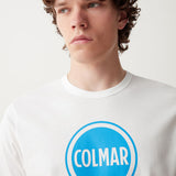 Cotton Round Neck Short Sleeve T-shirt with Colourful Logo Print