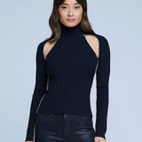 Goldie Coldshoulder Turtle Neck Sweater