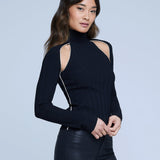Goldie Coldshoulder Turtle Neck Sweater
