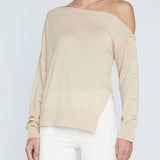 Ledger Off Shoulder Button Top