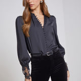 Ava Lace Cuff Blouse