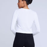 Benny Long Sleeves Crop Crew Neck Tee