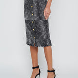 Tai Snap Front Midi Skirt