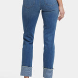 Sheri Slim Striped Ankle Denim Cuff