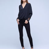 Joah Surplice Lace Cuff Blouse