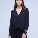 Joah Surplice Lace Cuff Blouse