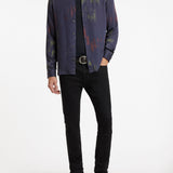 Long Sleeve Rodney Sport Shirt with Abstract Shadow Print