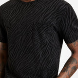 Short Sleeve Crew in Diagonal Jacquard