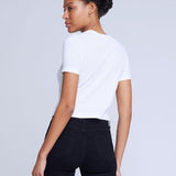 Dona Short Sleeves Crop Crew Neck Tee