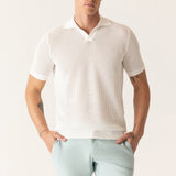 SS MODERN OPEN KNIT POLO IN FASHIONED FORMA ORGANIC STRETCH