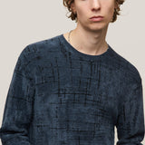 Cadman Long Sleeve Crew with Broken Lines