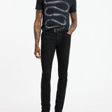 Short Sleeve Raw Edge Tee- Snake Bones