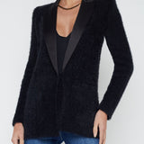 Baileigh Satin Lapel Knit Blazer