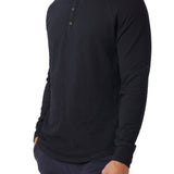 Long Sleeve Henley Soft Slub Jersey