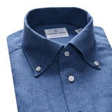 Brushed Flannel Twill Casual Sartorial Shirt