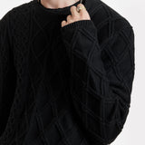 Long Sleeve Mixed Cable Crew