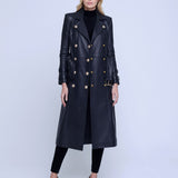 Celina Leather Trench Coat