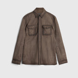 Izzy Leather Shirt Jacket with Snaps