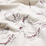 Short Sleeve Raw Edge Tee- Skull Embroidery