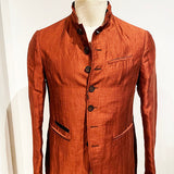 Slim Fit Multi Button Closure Jacket with Stand-Up Collar