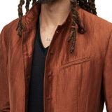 Slim Fit Multi Button Closure Jacket with Stand-Up Collar
