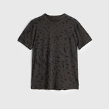 Short Sleeve Printed Leopard Burnout Crew