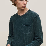 Craig Long Sleeve Slub Cotton Crew with Velvet Wash