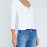 Rowena 3/4 Sleeves Henley Top