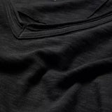 The Short Sleeve Raw Edge V-Neck Tee
