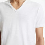 The Short Sleeve Raw Edge V-Neck Tee