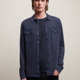 Arvon Long Sleeve Knit Western Shirt In Vintage Wash Slub