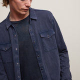 Arvon Long Sleeve Knit Western Shirt In Vintage Wash Slub
