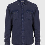 Arvon Long Sleeve Knit Western Shirt In Vintage Wash Slub