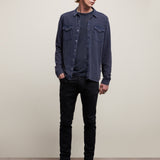 Arvon Long Sleeve Knit Western Shirt In Vintage Wash Slub