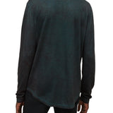 Ash Long Sleeve Grommet Henley with Carbon Wash