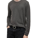 Long Sleeve Garment Dye Slub Crew with Raw Edges